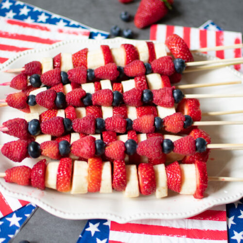 Berry and banana skewers