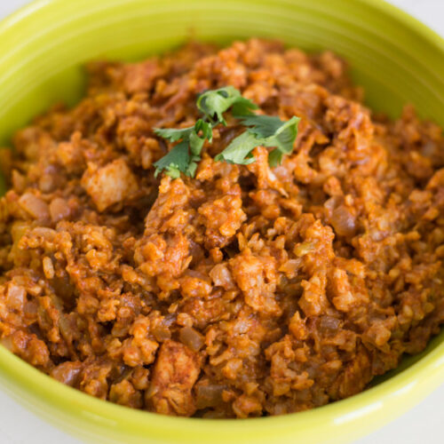 Slow Cooker Fiesta Chicken and Rice bowl