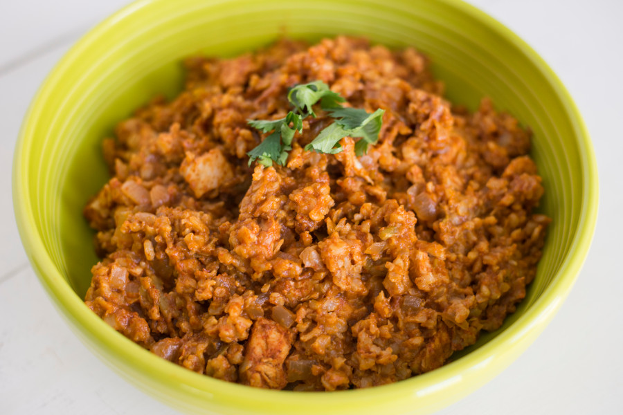 Slow Cooker Fiesta Chicken and Rice bowl