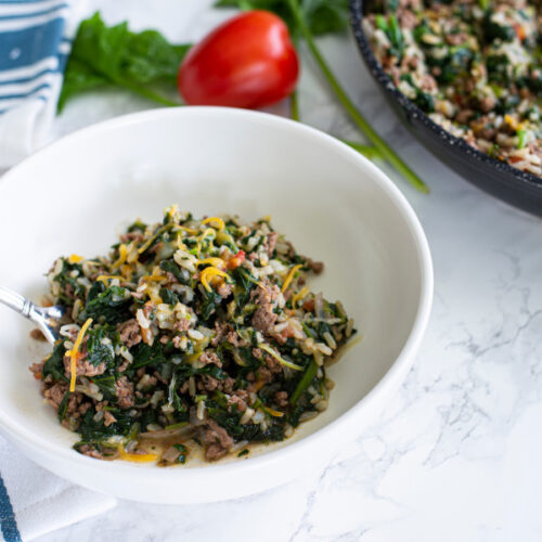 Beef and rice Florentine