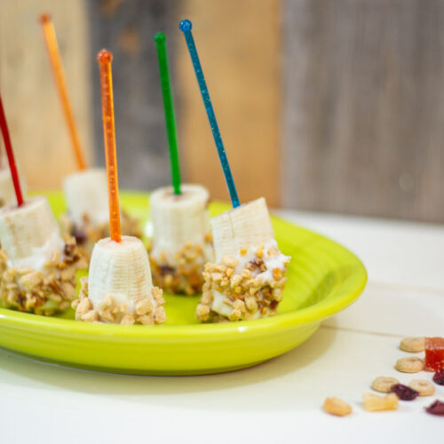 Crunchy banana on a stick