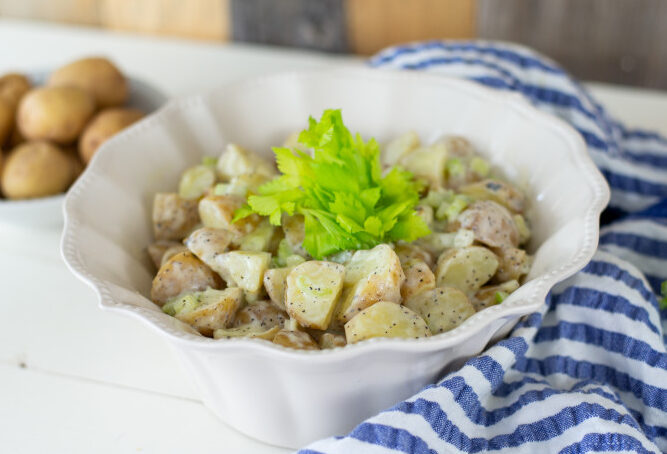 Potato salad with yogurt dressing