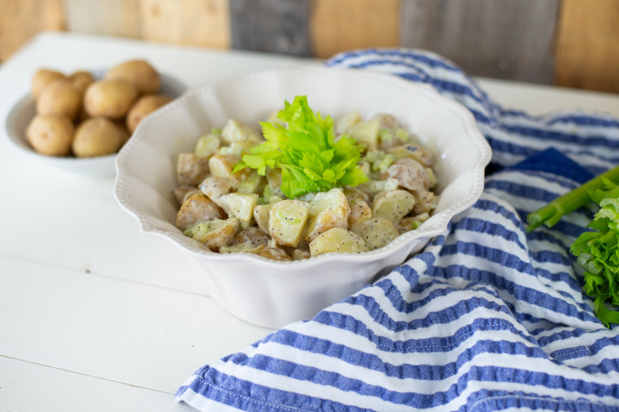 Potato salad with yogurt dressing
