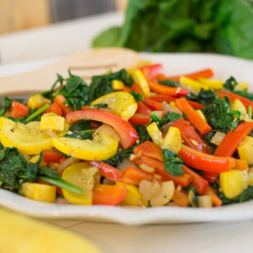 Rainbow of vegetable stir fry