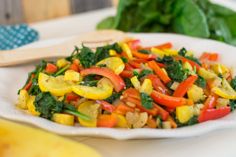 Rainbow of vegetable stir fry
